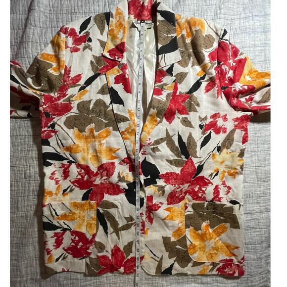 Raphael Lorenzo California Jacket | 1980s Vintage Leaf Print | Women’s L | EUC - Picture 6 of 7